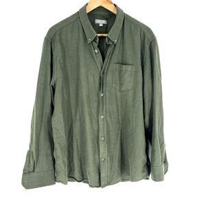 Ash & Erie Shirt Size XL Mens Green Cotton Button Down Lightweight Flannel